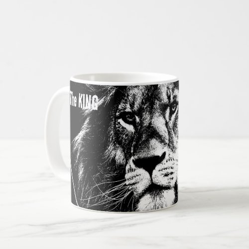 Template Pop Art Animals Lion Face The King Coffee Mug