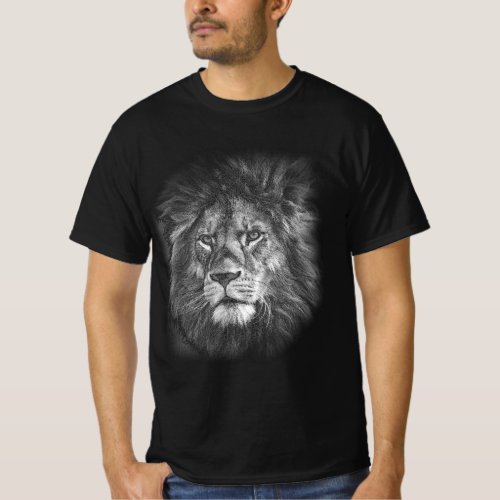 Template Pop Art Lion Face Elegant Mens Modern T_Shirt