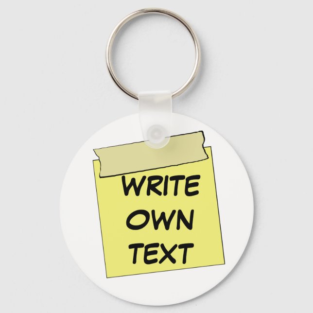 Template Post It Note- Tape (Add Own Text) Keychain (Front)