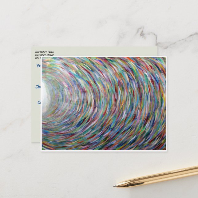 Template Postcard Original Art Rainbow (Front/Back In Situ)