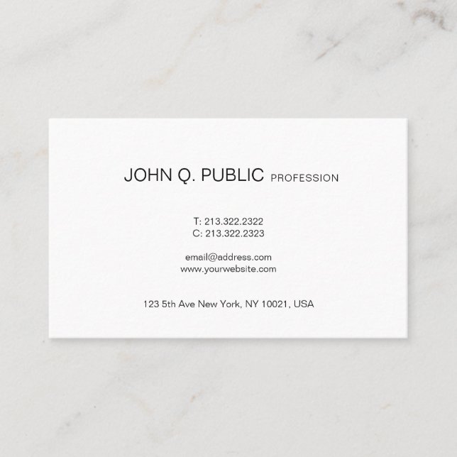 Template Professional Modern Elegant Trendy Simple Business Card (Front)