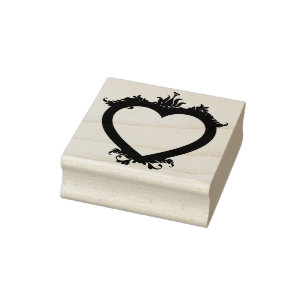 template put your name floral hart art stamp