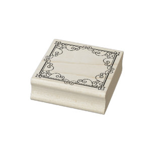 template put your name flower vines art stamp