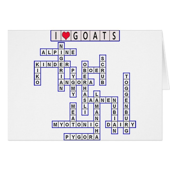 TEMPLATE PUZZLE GOATS GREETING CARD