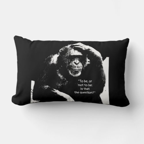 Template Quote Thinking Monkey Pop Art Modern Lumbar Pillow