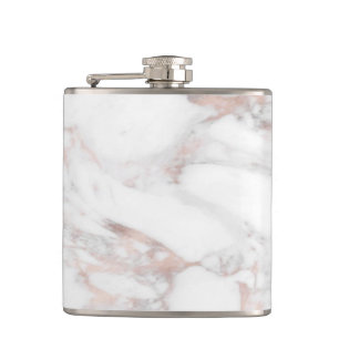 Template Rose Gold White Marble Elegant Best Flask