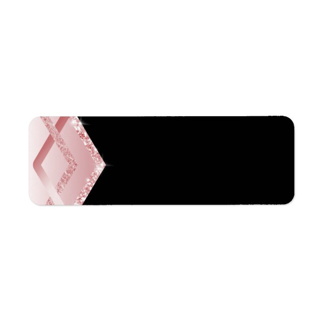 TEMPLATE Rosegold Glitter Foil Look Label (Front)