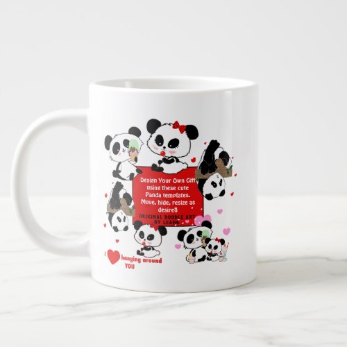 Template Set _ Panda Baby Kawaii _ Design Own Cute Giant Coffee Mug