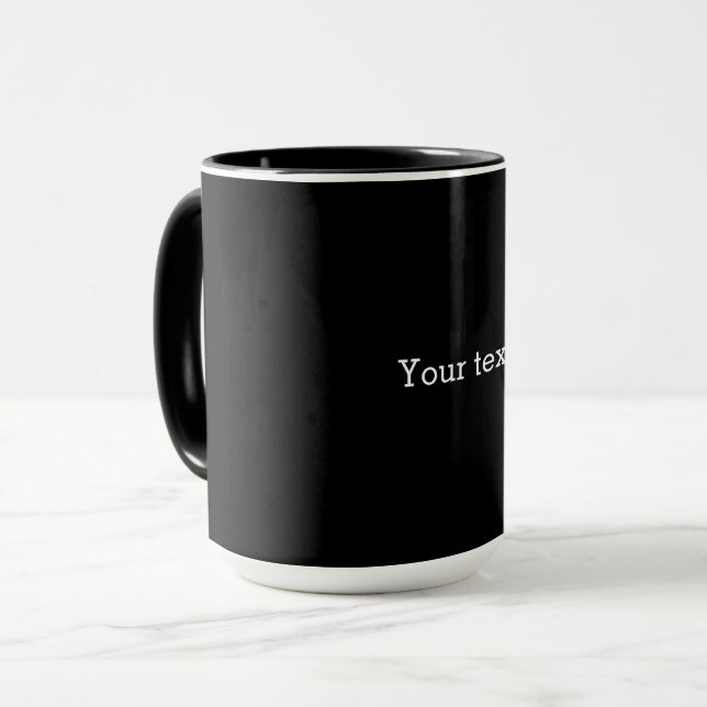TEMPLATE - Solid black with white text Mug (Front Left)