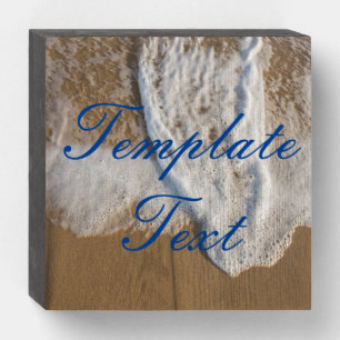 Template Text Ocean Beach Wood Block Sign