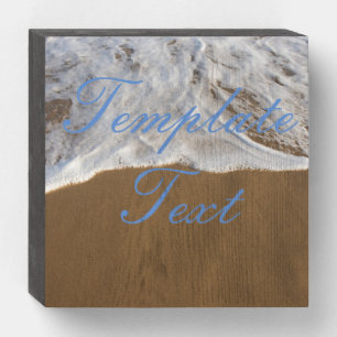 Template Text Ocean Beach Wood Block Sign