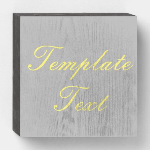 Template Text Wood Block Sign