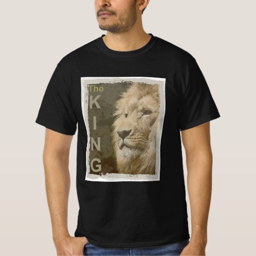 Template Trendy Lion Black Colour Elegant Modern T_Shirt