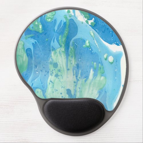 Template Trendy Modern Abstract Blue Green White Gel Mouse Pad