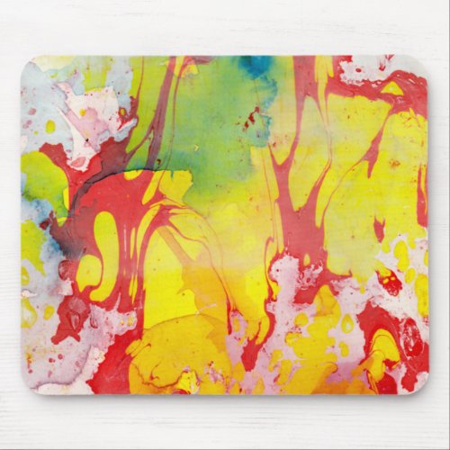 Template Trendy Modern Abstract Red Yellow Blue Mouse Pad