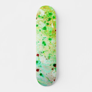 Template Trendy Yellow Green Modern Abstract Skateboard