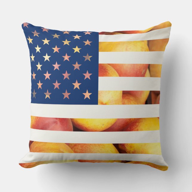 Template United States of America Nectarine Flag Throw Pillow (Front)
