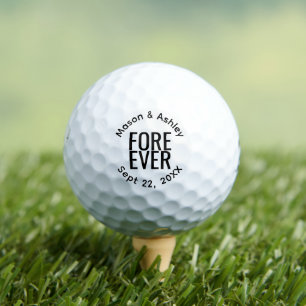 Template Wedding Favor Fore Ever Cute Classy Golf Balls
