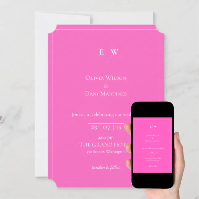 TEMPLATE WEDDING INVITATIONS ONLINE with border Zazzle