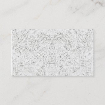 Template - White Lace Background Business Card by bestcustomizables at Zazzle