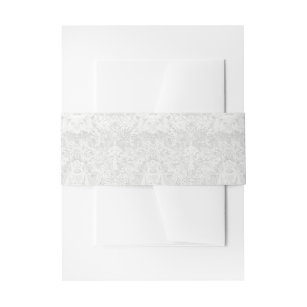 Template - White Lace Background Invitation Belly Band