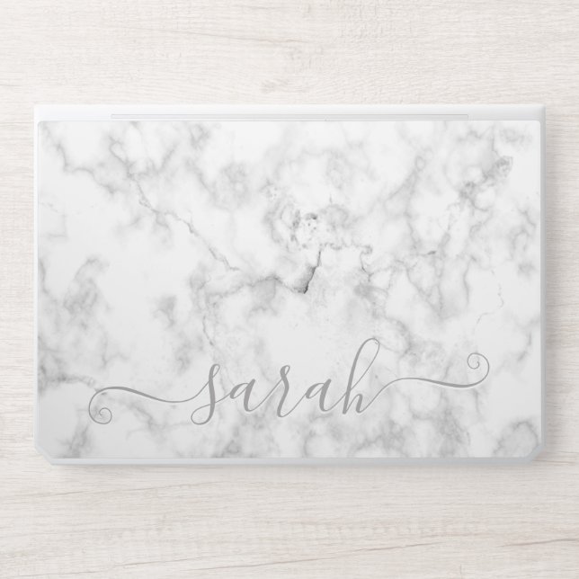 Template White Marble Pattern HP Laptop Skin (Front)
