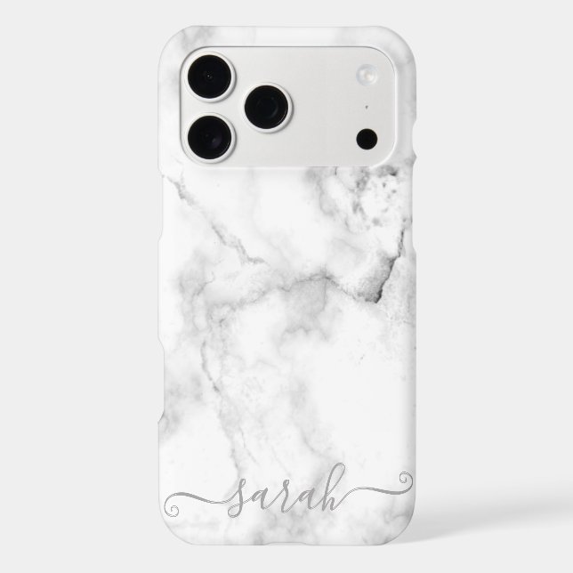 Template White Marble Pattern Iphone Case (Back)