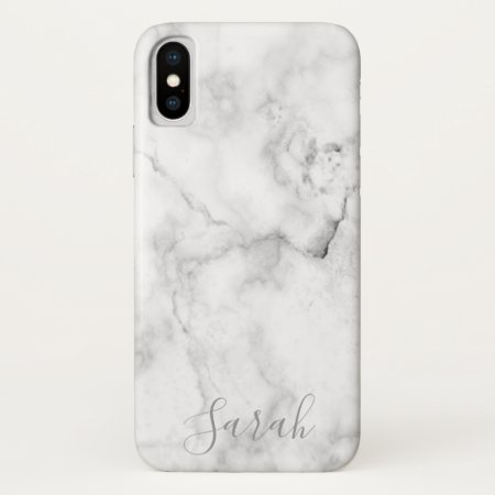 Template White Marble Pattern Iphone Xs Case