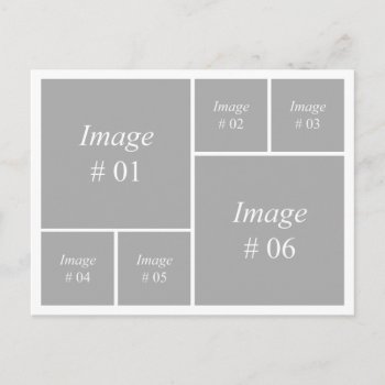 Template With 6 Square Images Postcard by svetitemplate at Zazzle