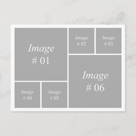 Template With 6 Square Images Postcard