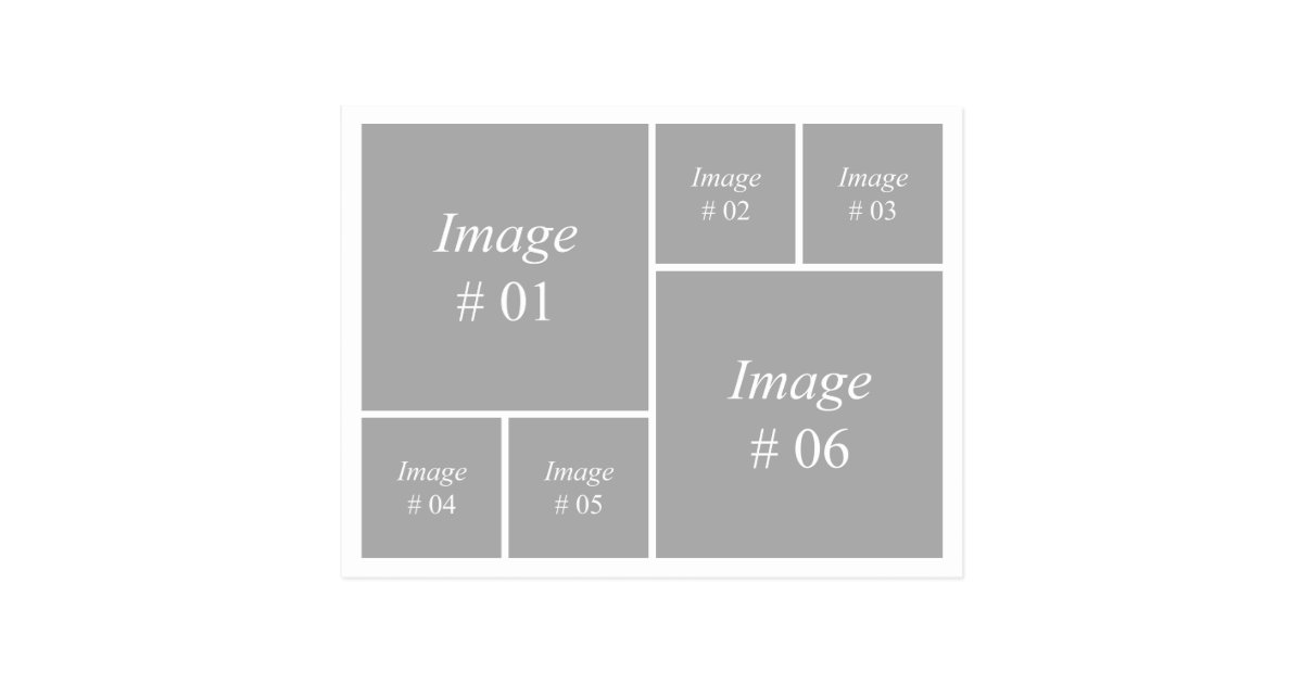 template with 6 square images postcard | Zazzle.com