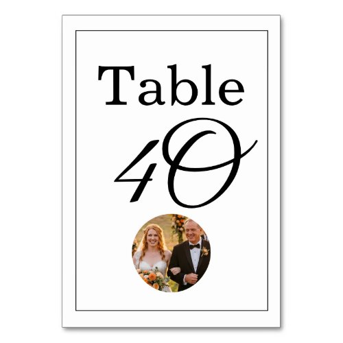 Template with Custom Picture Editable Wedding Table Number