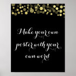 Template With Gold Design Make Your Own Poster at Zazzle