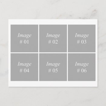 Template With Six Square Images Postcard by svetitemplate at Zazzle