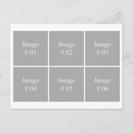 Template With Six Square Images Postcard