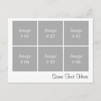 Template With Six Square Images & Text Postcard by svetitemplate at Zazzle