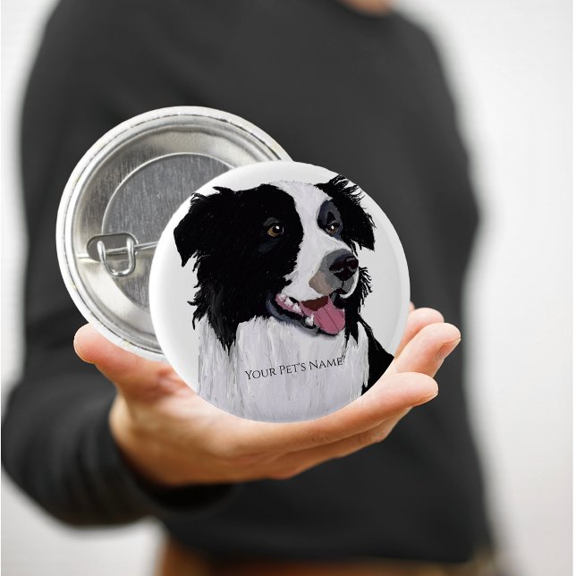 Template You may be interested in this ready-made Button (Border Collie Portrait with personalized pet's name.)