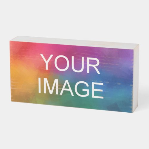 Template Your Custom Photo Image or Business Logo Wooden Box Sign