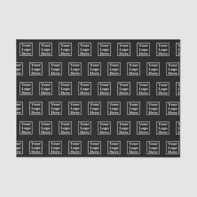 Template Your Logo Here Black Tissue Paper (Front)