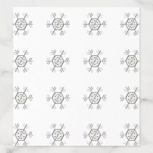TemplateNF Silver & Gold Snowflake Envelope Liner
