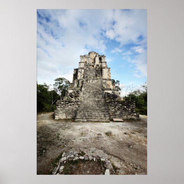 Temple at Muyil archeological site. El Castillo Poster (Front)