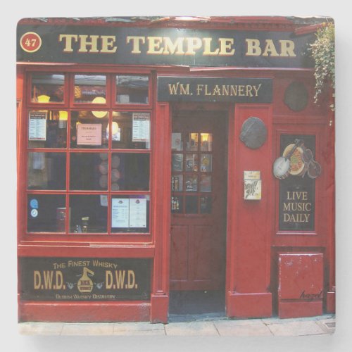 Temple Bar Dublin Irish Pub Marble Coaster Stone Coaster