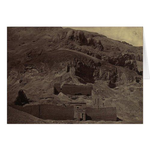 Temple carved into mountainside Egypt circa 1856