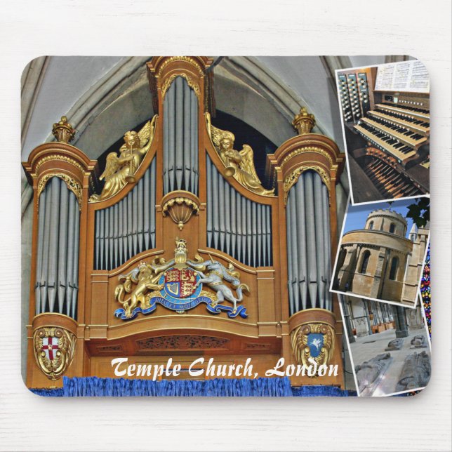 Temple Church, London, England pipe organ mousepad (Front)