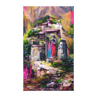 Temple - Colorful Abstract Painting Canvas Print