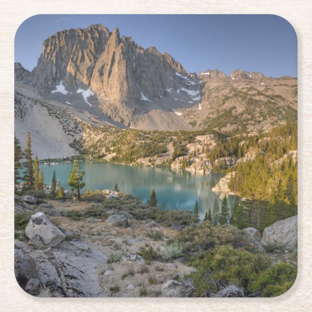 Temple Crag and Second Lake Square Paper Coaster (Front)