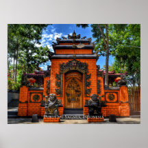 Temple Gate Buddhism Indonesia Travel Destination