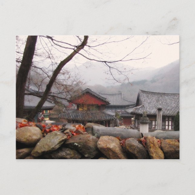 Temple in rural South Korea, Autumn Postcard (Front)