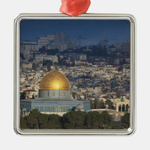 Temple Mount and Dome of the Rock, dawn Metal Ornament