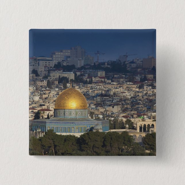 Temple Mount and Dome of the Rock, dawn Pinback Button (Front)
